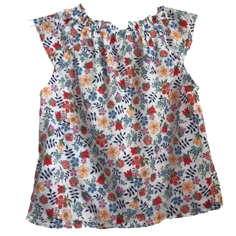 Cacharel Vintage Floral Print Bow Blouse